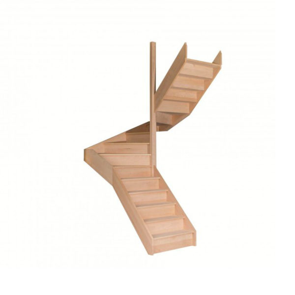 escalier 1/2 tournant avec contremarches balustres aluminium verticales