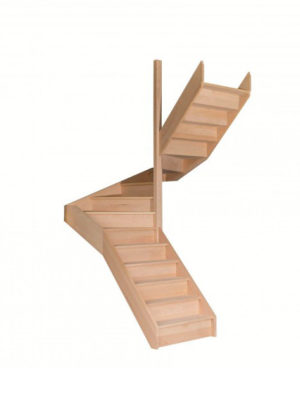 escalier 1/2 tournant avec contremarches sans rampe
