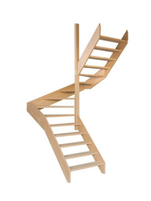 escalier 1/2 tournant sans contremarches balustres aluminium verticales