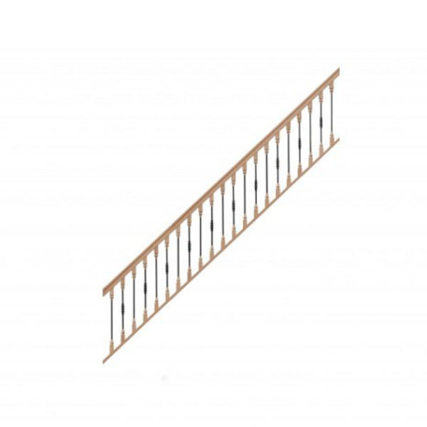 escalier 1/2 tournant sans contremarches balustres bois métal