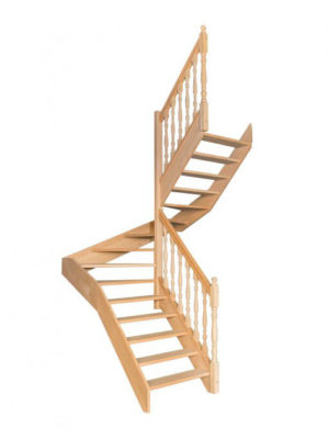 escalier 1/2 tournant sans contremarches balustres tournées