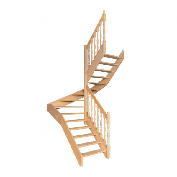 escalier 1/2 tournant sans contremarches balustres tournées