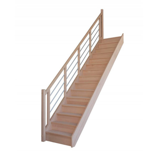 escalier droit avec contremarches balustres aluminium horizontales