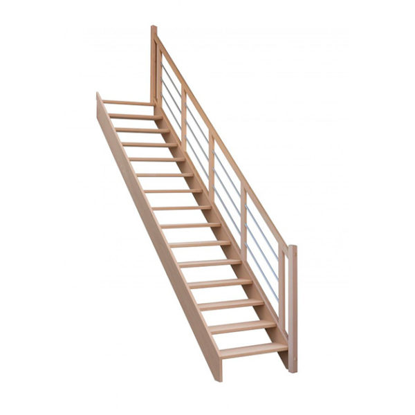 escalier droit sans contremarches balustres aluminium horizontales