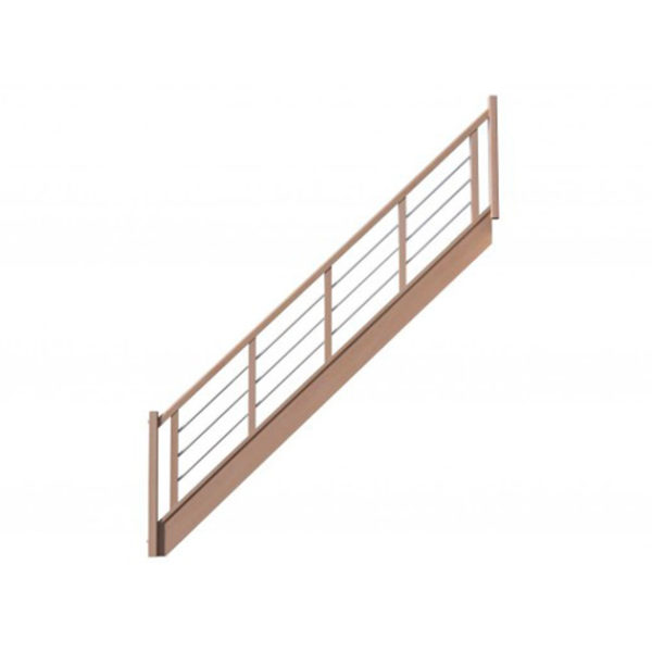 escalier droit sans contremarches balustres aluminium horizontales