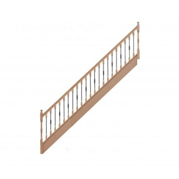escalier droit sans contremarches balustres bois métal