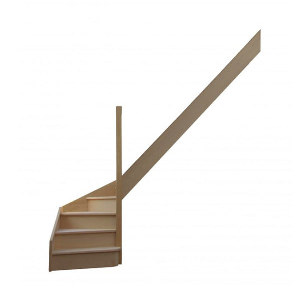 escalier 1/4 tournant bas avec contremarches sans rampe avec marche débordante