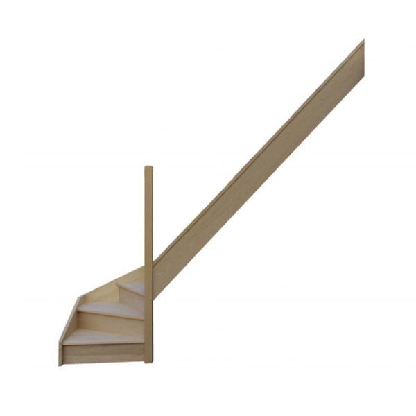 escalier 1/4 tournant bas avec contremarches balustres aluminium verticales sans marche débordante