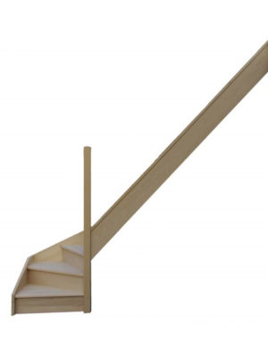 escalier 1/4 tournant bas avec contremarches sans rampe sans marche débordante