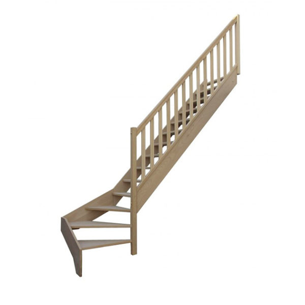 escalier 1/4 tournant bas sans contremarches balustres rectangle sans marche débordante
