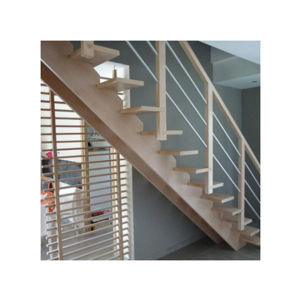 escalier droit epure balustres aluminium horizontales