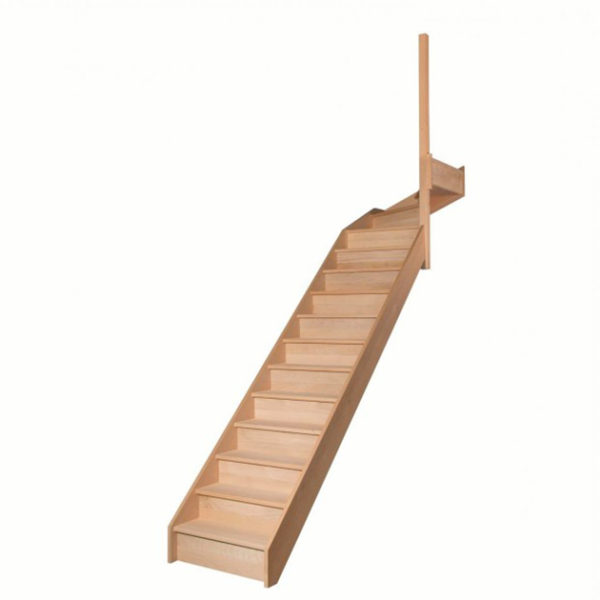 escalier 1/4 tournant haut avec contremarches sans rampe