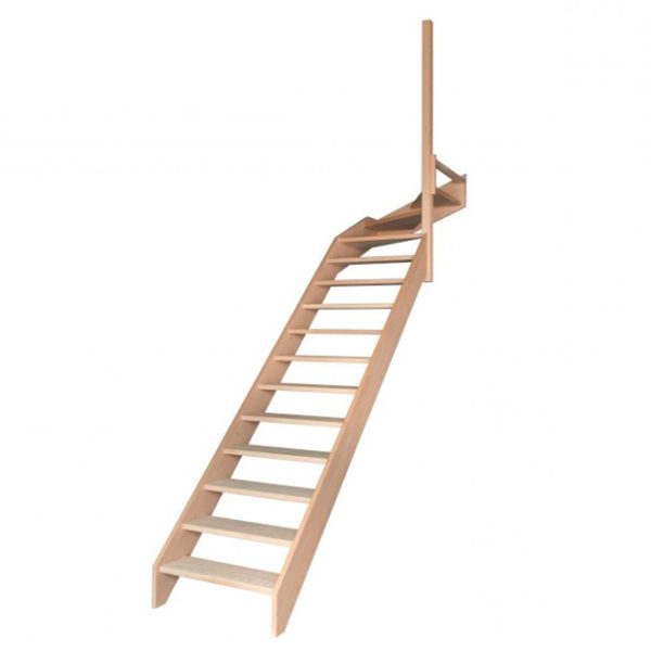 escalier 1/4 tournant haut sans contremarches balustres aluminium verticales