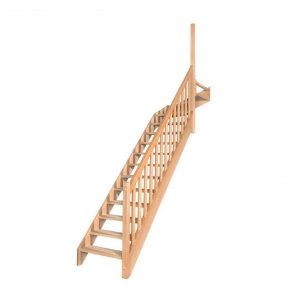 escalier 1/4 tournant haut sans contremarches balustres rectangles