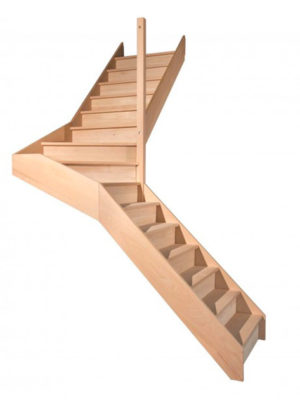 escalier 1/4 tournant milieu avec contremarches balustres aluminium verticales
