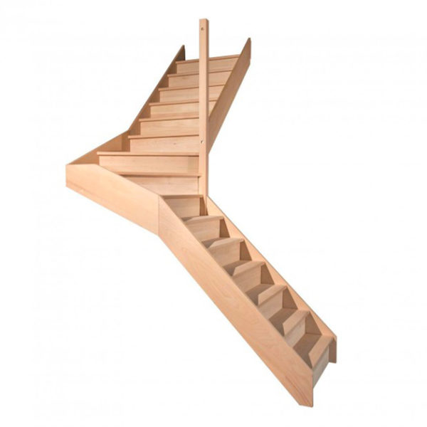 escalier 1/4 tournant milieu avec contremarches balustres aluminium verticales