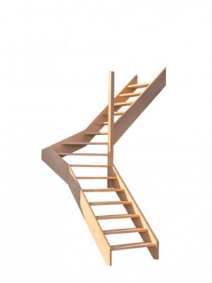 escalier 1/4 tournant milieu sans contremarches balustres aluminium verticales