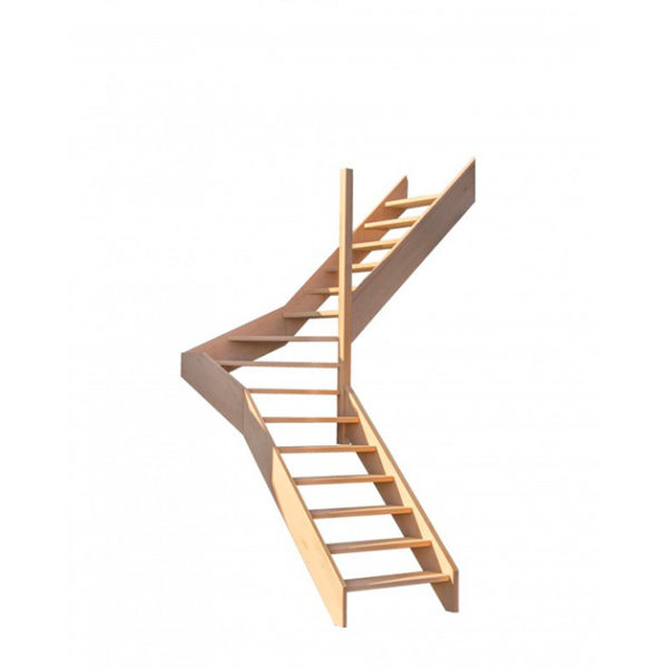 escalier 1/4 tournant milieu sans contremarches balustres aluminium verticales