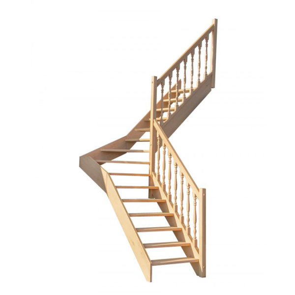 escalier 1/4 tournant milieu sans contremarches balustres tournées