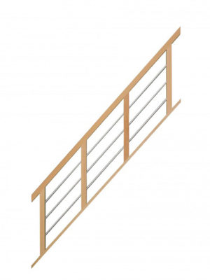 rampe balustres aluminium horizontal pour escalier droit