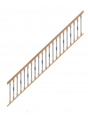 rampe balustres bois métal pour escalier droit
