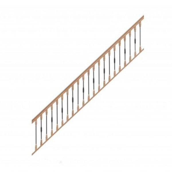 rampe balustres bois métal pour escalier droit